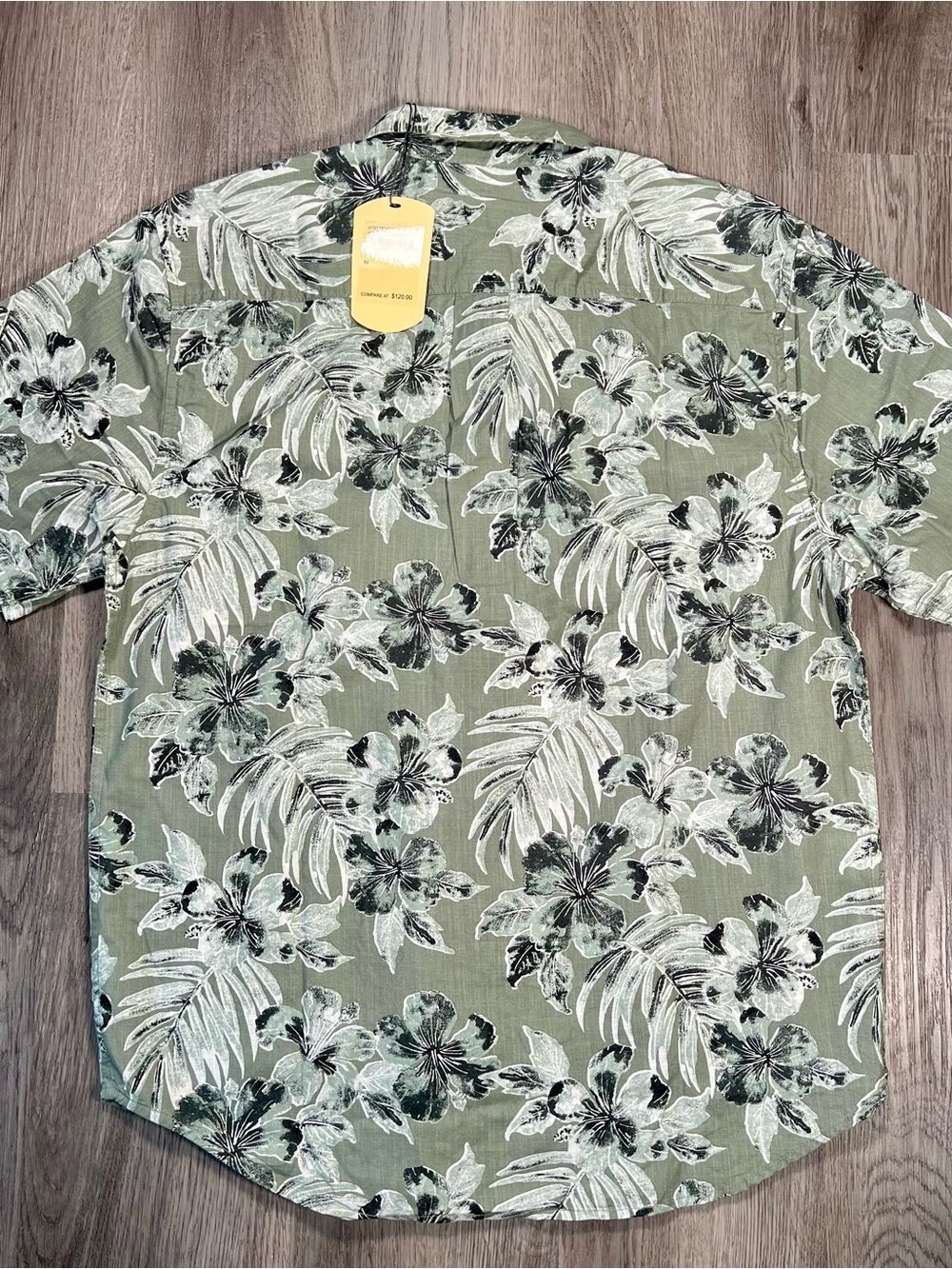 New Tommy Bahama Mens Medium Shirt Iceberg Green Floral Tropical Camp Button Up - Picture 4 of 7